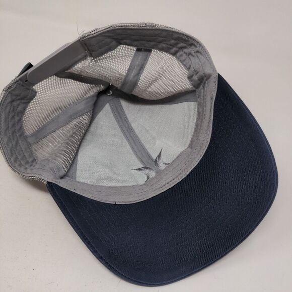 Hurley Snapback Mesh Back Trucker Hat Blue One Size Embroidered Logo - Picture 6 of 6